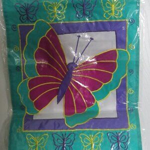 BUTTERFLIES IN FLIGHT GARDEN FLAG ~ BRAND NEW, SEALED/13" x 18"/Toland